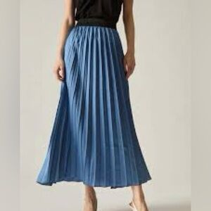 Banana Republic Pleated Blue Maxi Skirt size 16 like new